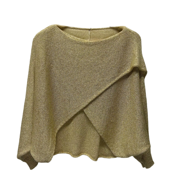 Gold Wrap-Front Cardigan