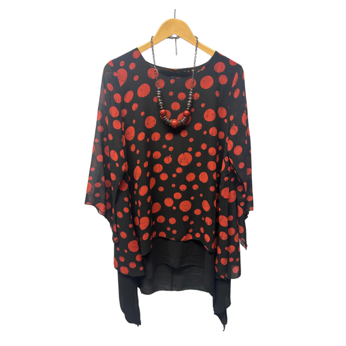 black and red blouse-new size