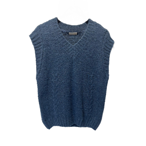 Blue Cable Knit Vest