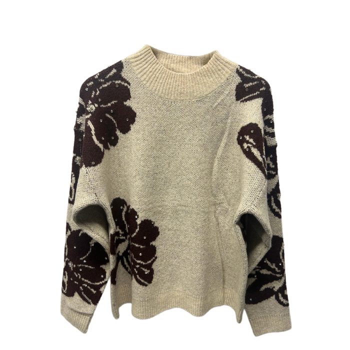 burgandy flower jumper