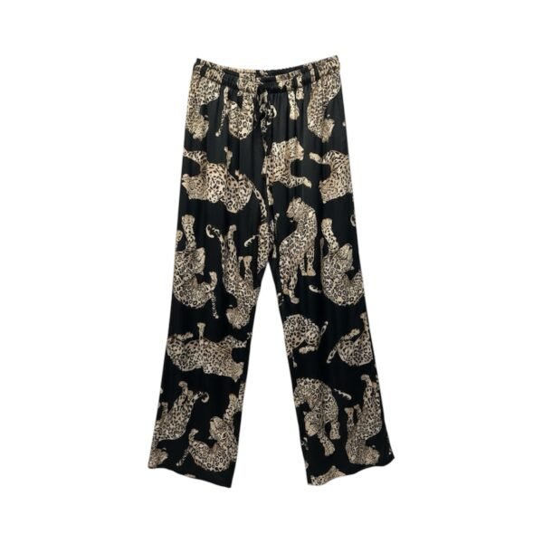 Satin Blend Animal Trousers