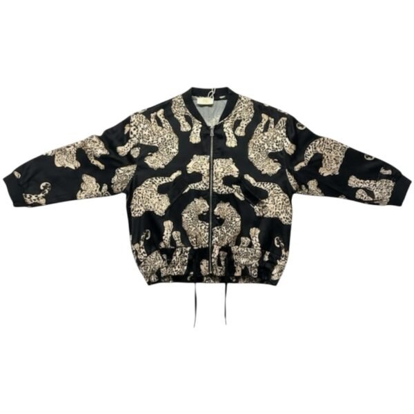 Satin Blend Animal Print Jacket