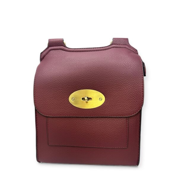 Burgundy Structured Crossbody Bag