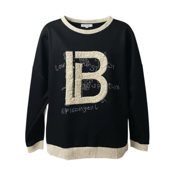 Contrast Trim Monogram Jumper
