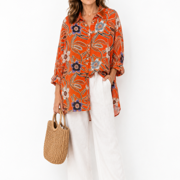 Oversized burnt orange shirt